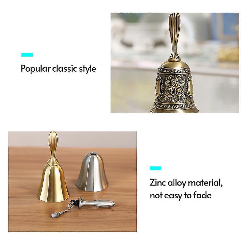 Multifunctional Hand Bell Call Bell Musical Instrument with Floral Pattern for Home School Church Restaurants