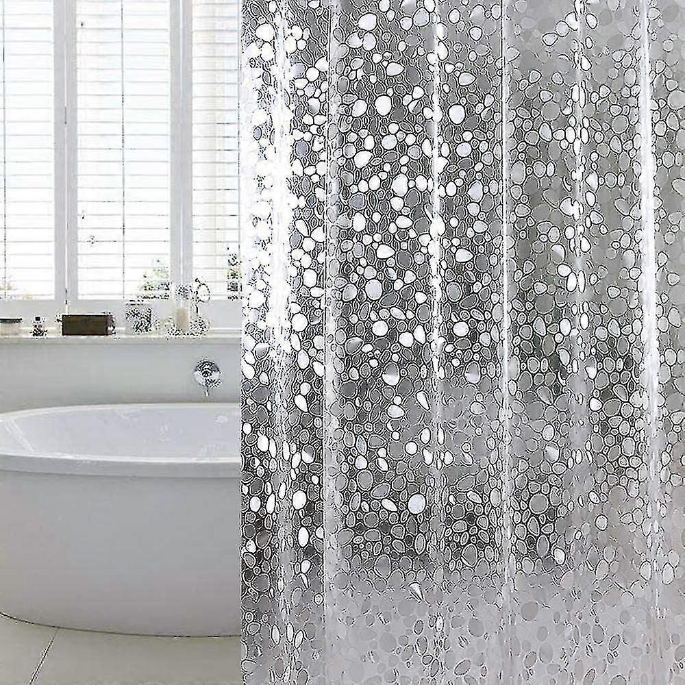 防カビ&抗菌防水シャワーカーテン、ウェイトマグネット裾付き、厚さ180x200cm 0.2mm