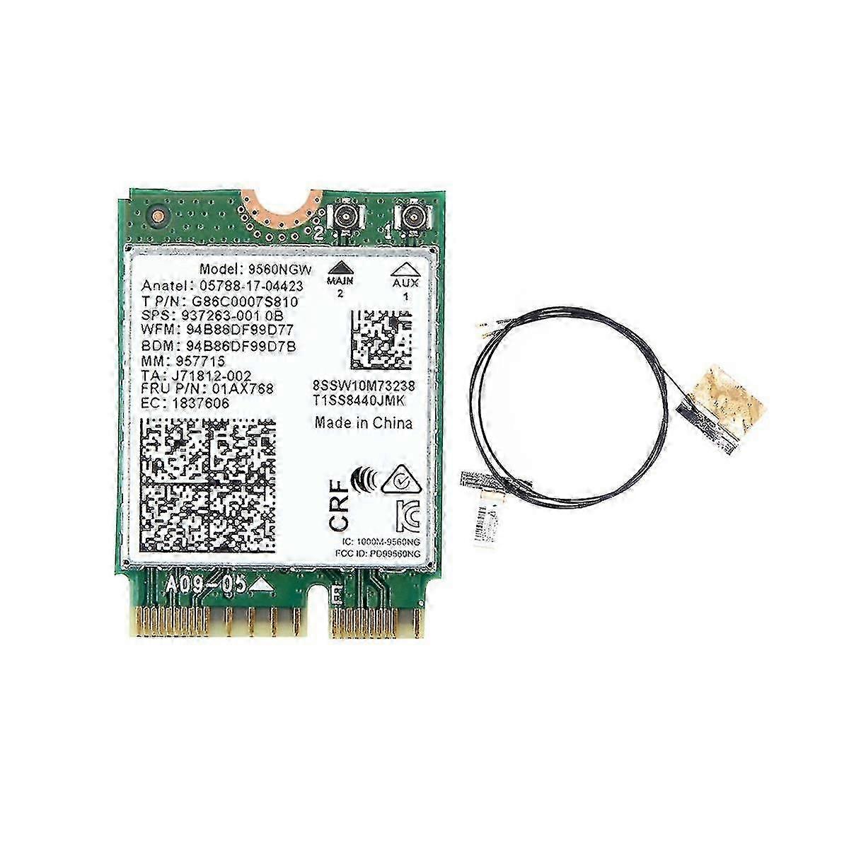 Dual Band WiFi Card and Antenna Compatible with Various Brands, Offering 1730Mbps Wireless AC Speed on 2.4G and 5G, Supporting BT 5.0 and 80