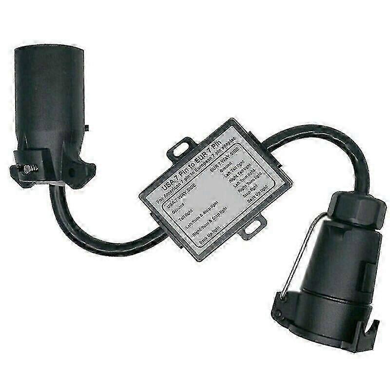 USA to EU Trailer Light Converter US 7-Way Blade Socket to EU 7-Pin Round Plug hwy539