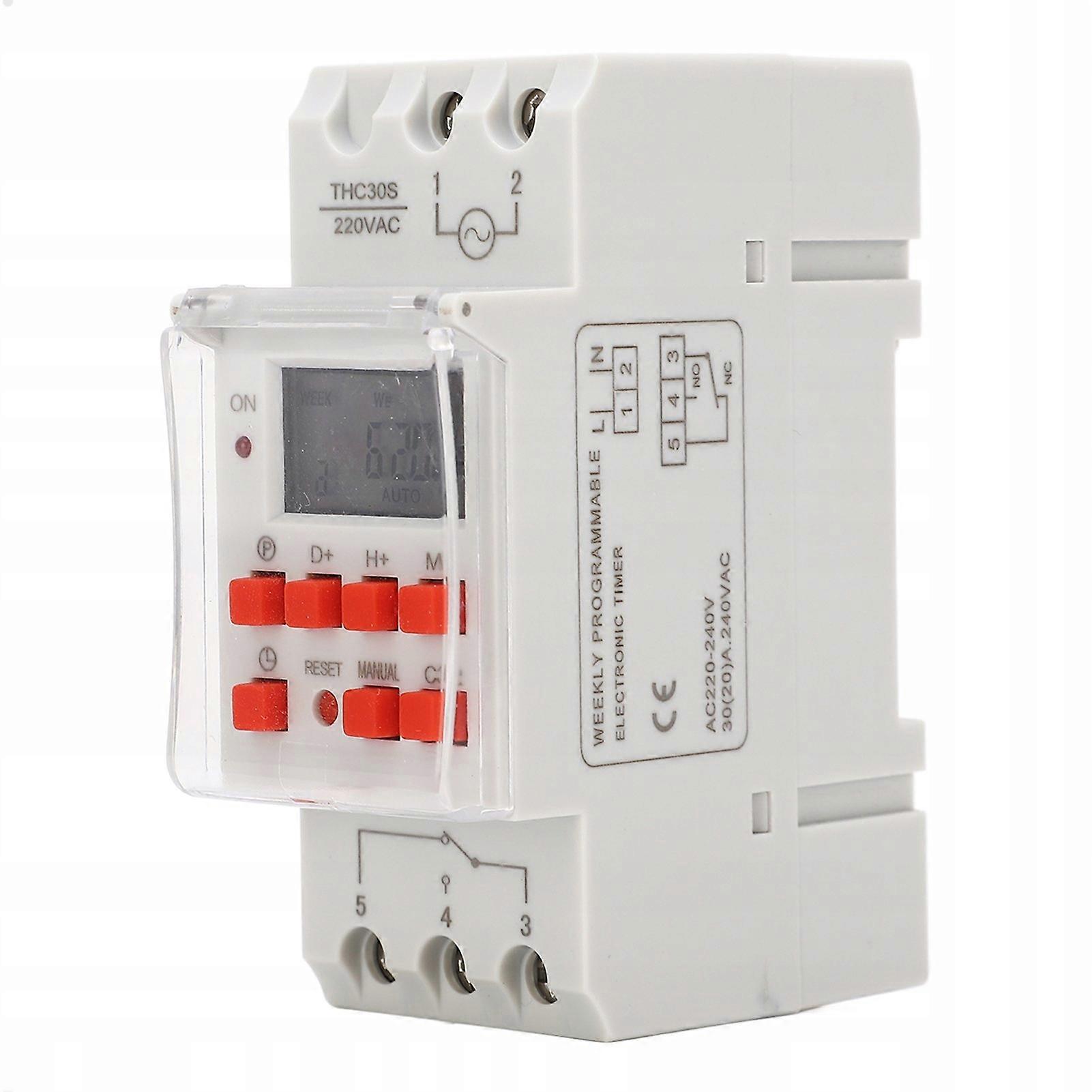 Thc30s Control Clock Programmer For Digital Din Rail 30a 200w
