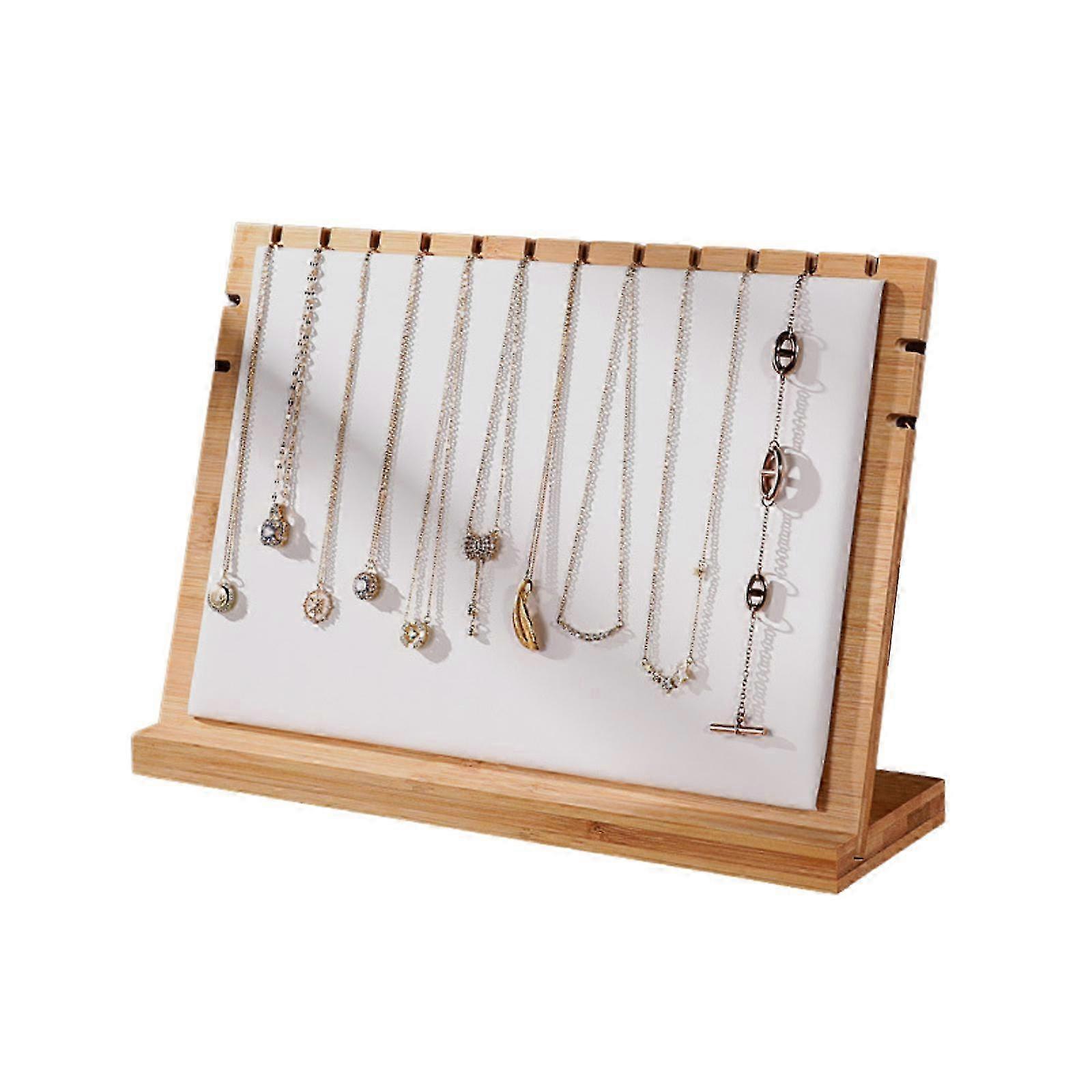 2025 Bamboo Display Board with Removable Velvet for Necklaces