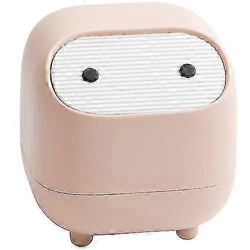 Mini Countertop Trash Can with Lid, Cute Plastic (Pink)