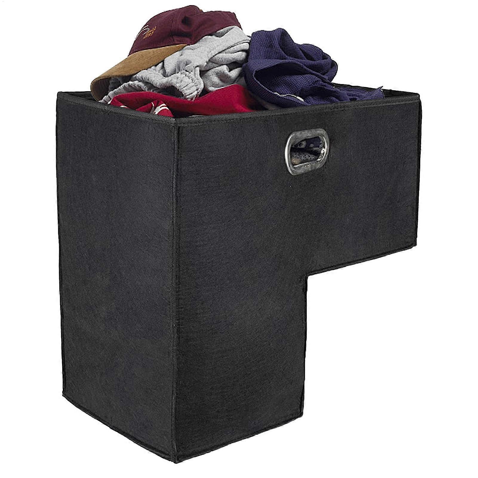 Stair Basket Foldable Felt Stair Basket, Storage Organiser for Toys, Books Black