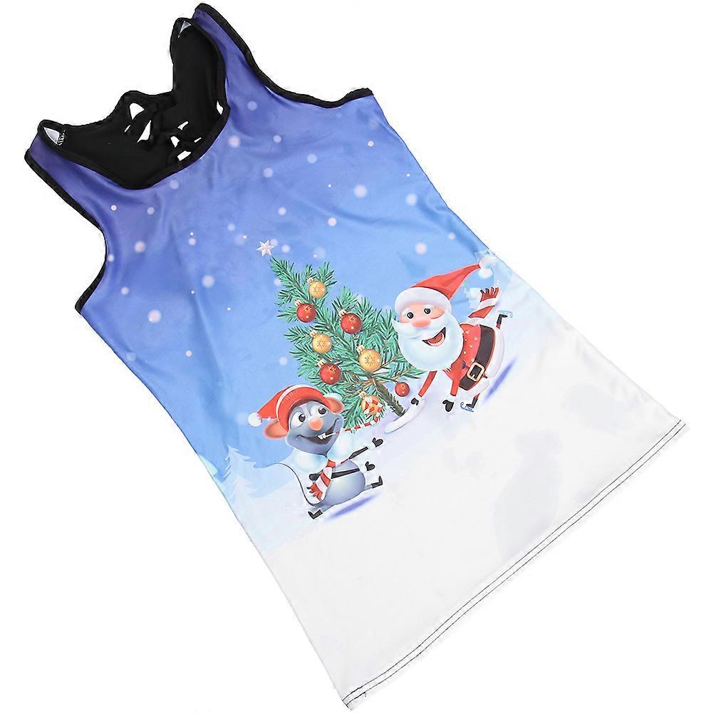 Stylish Running Vest Christmas Yoga Costume Multi Color L Size Fitted Sporty Style 1Set