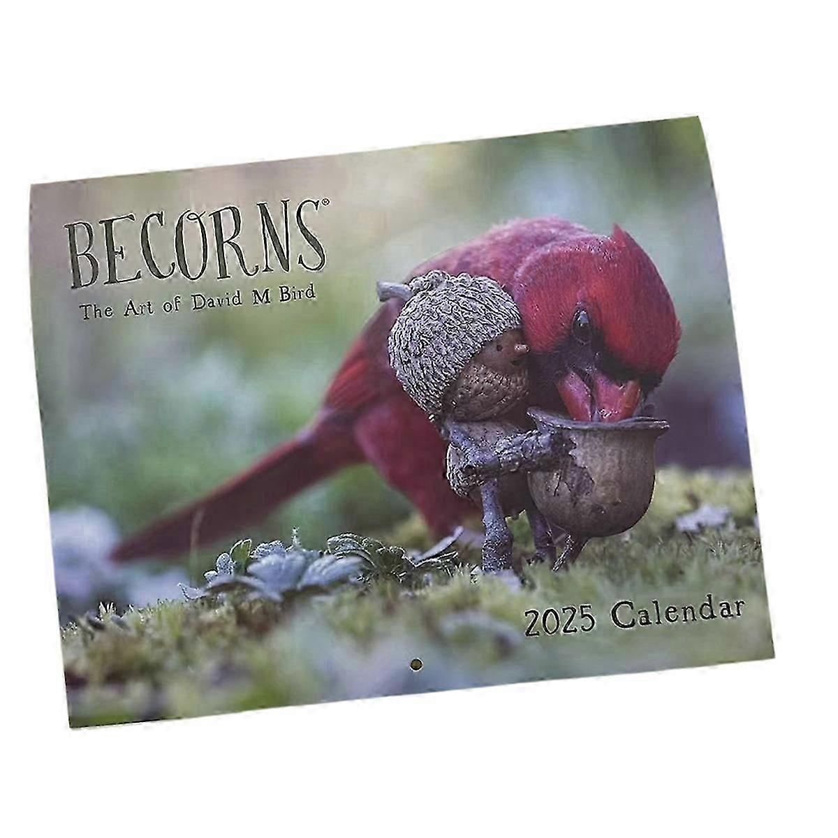 Becorns My Bird 2025 تقويم الطيور مضحك تقويم حائط العام الجديد تقويم الديكور المنزلي