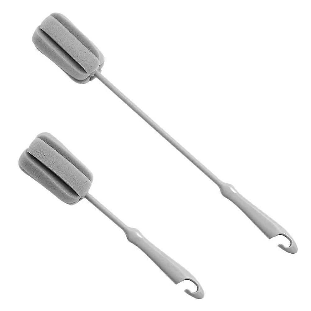 2pcs Multi Function Bottle Brush with Long Handle Household Cleaning Sponge Brush for Deep Cleaning Cups, Bottles & Glasses Lightweight &