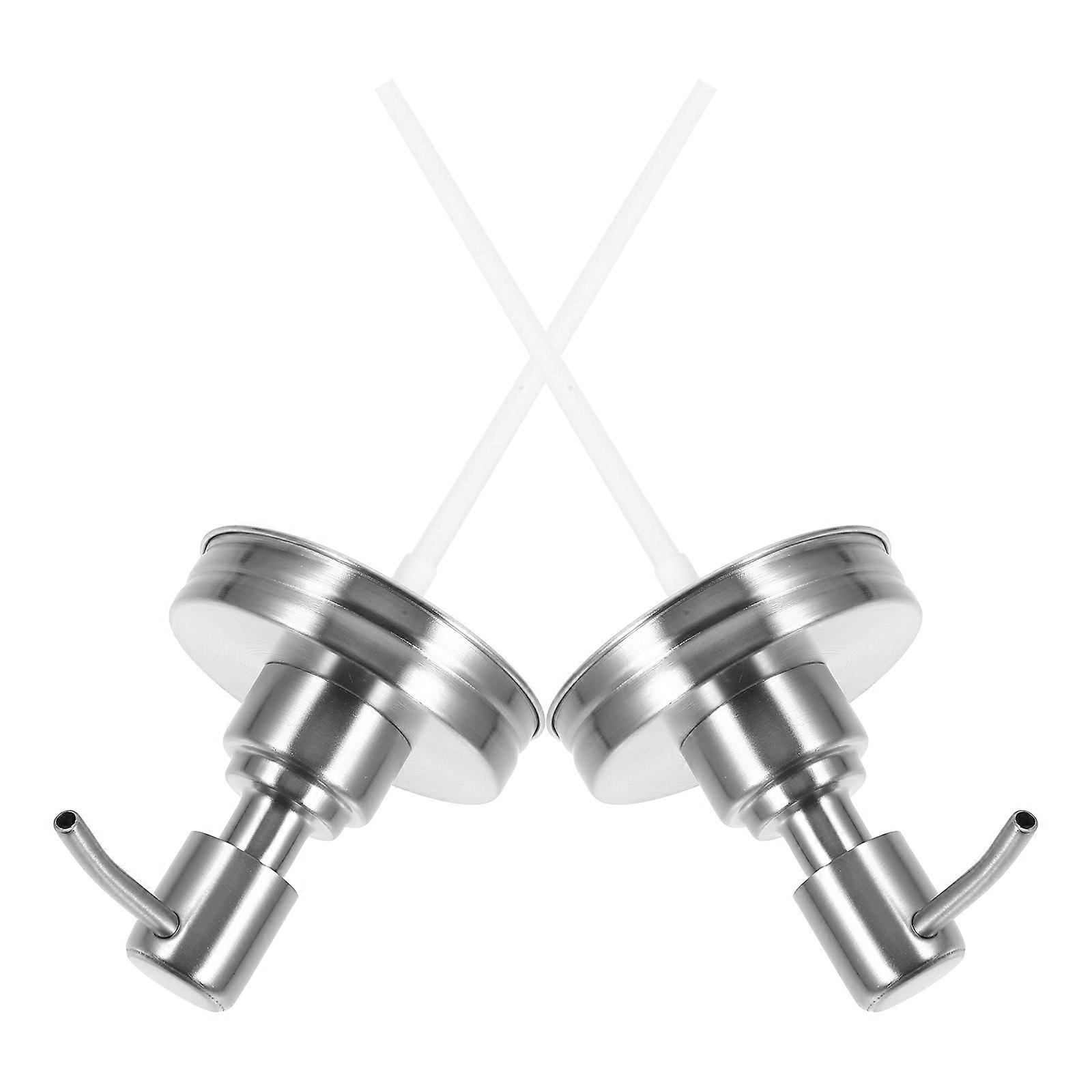 Stainless Steel Pumps Replacement Pressing Pumps Lotion Bottle Home Use Round Shape Simple Structure 2Pcs