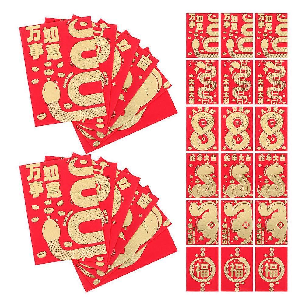 Lunar New Year Red Envelopes Red Envelopes Chinese Style Cash Container Chinese New Year 60Set