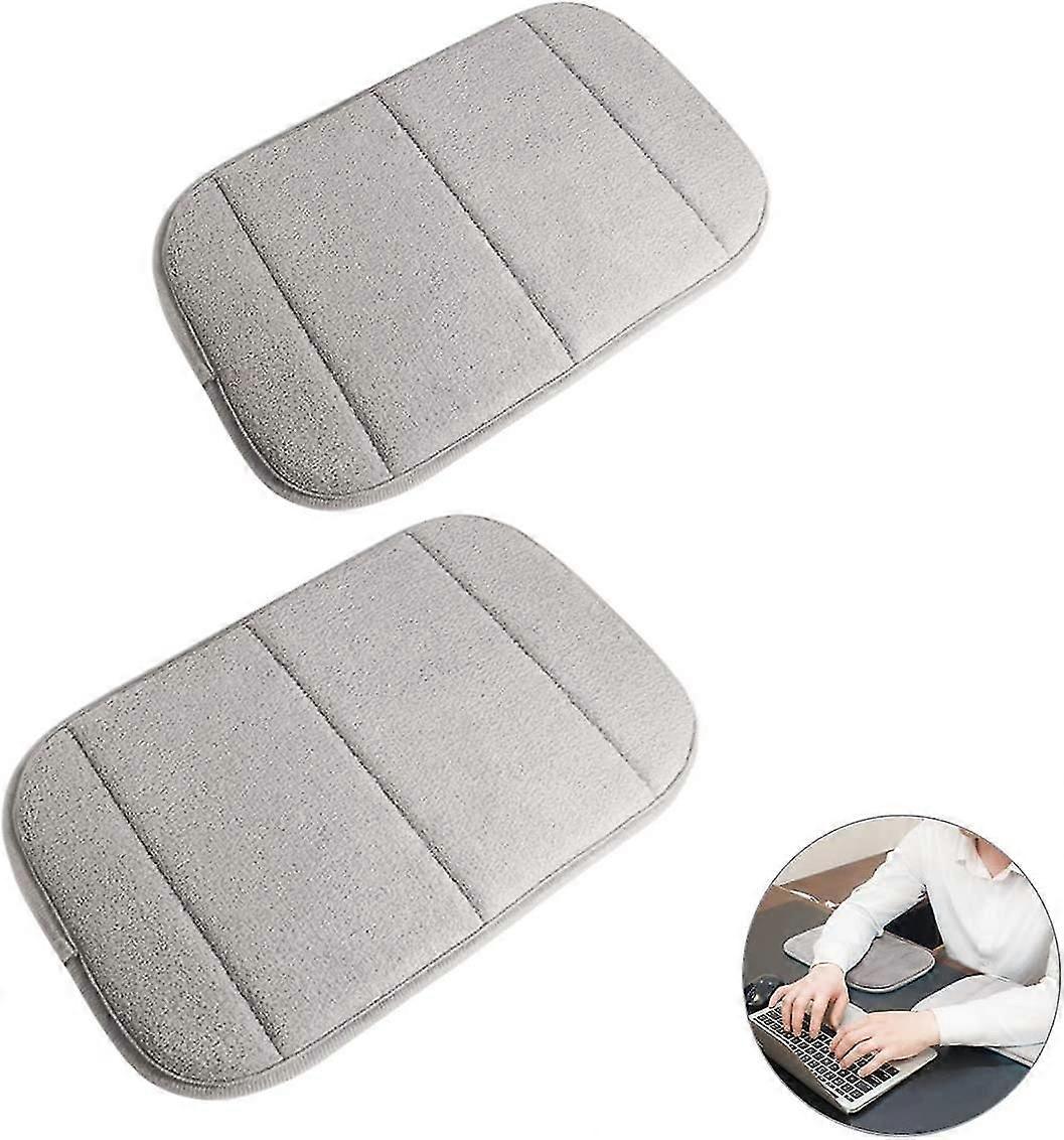 2 Pack Portable Computer Elbow Wrist Pad, Premium Memory Cotton Desktop Keyboard Arm Rest Support Mat (7.9 x 11.8 Inch)