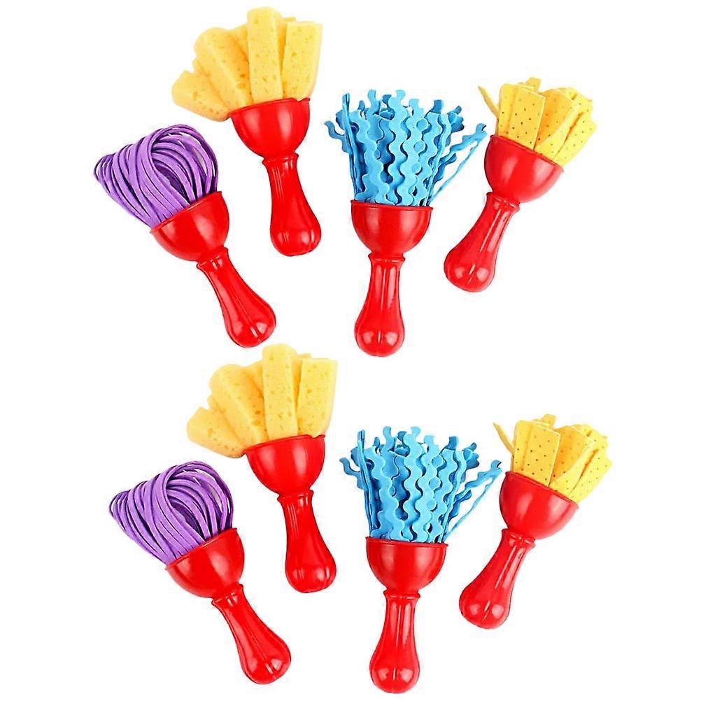 Drawing Sponge Brush DIY Painting Tool for Painting Use 8Pcs with Handle