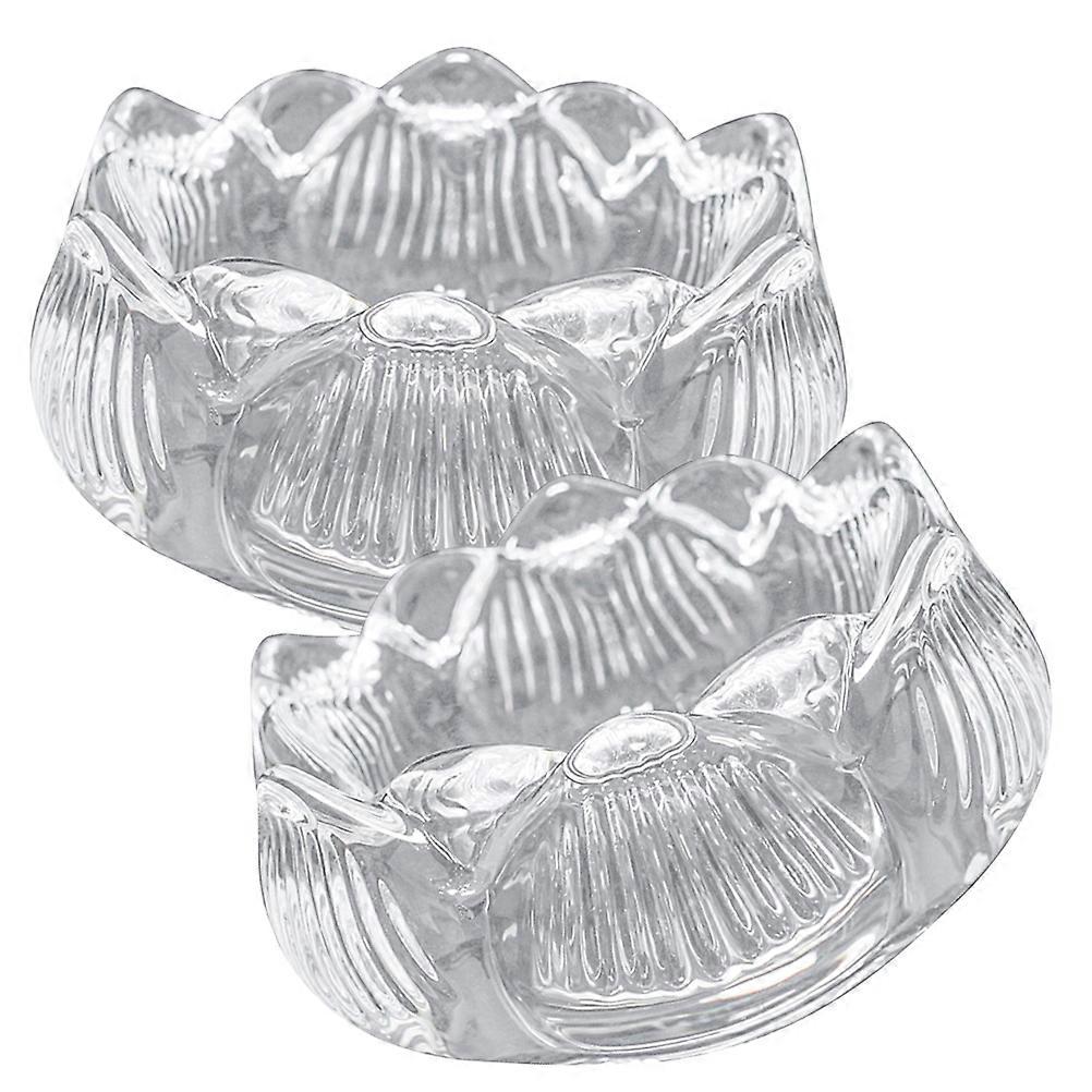 2Pcs Clear Flower Shape Glass Candlestick Ideal For Home Decor Available In Modern Style With Material