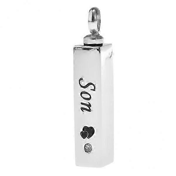 2xStainless Steel Cube Urn Memorial Ash Keepsake Cremation Pendant Son