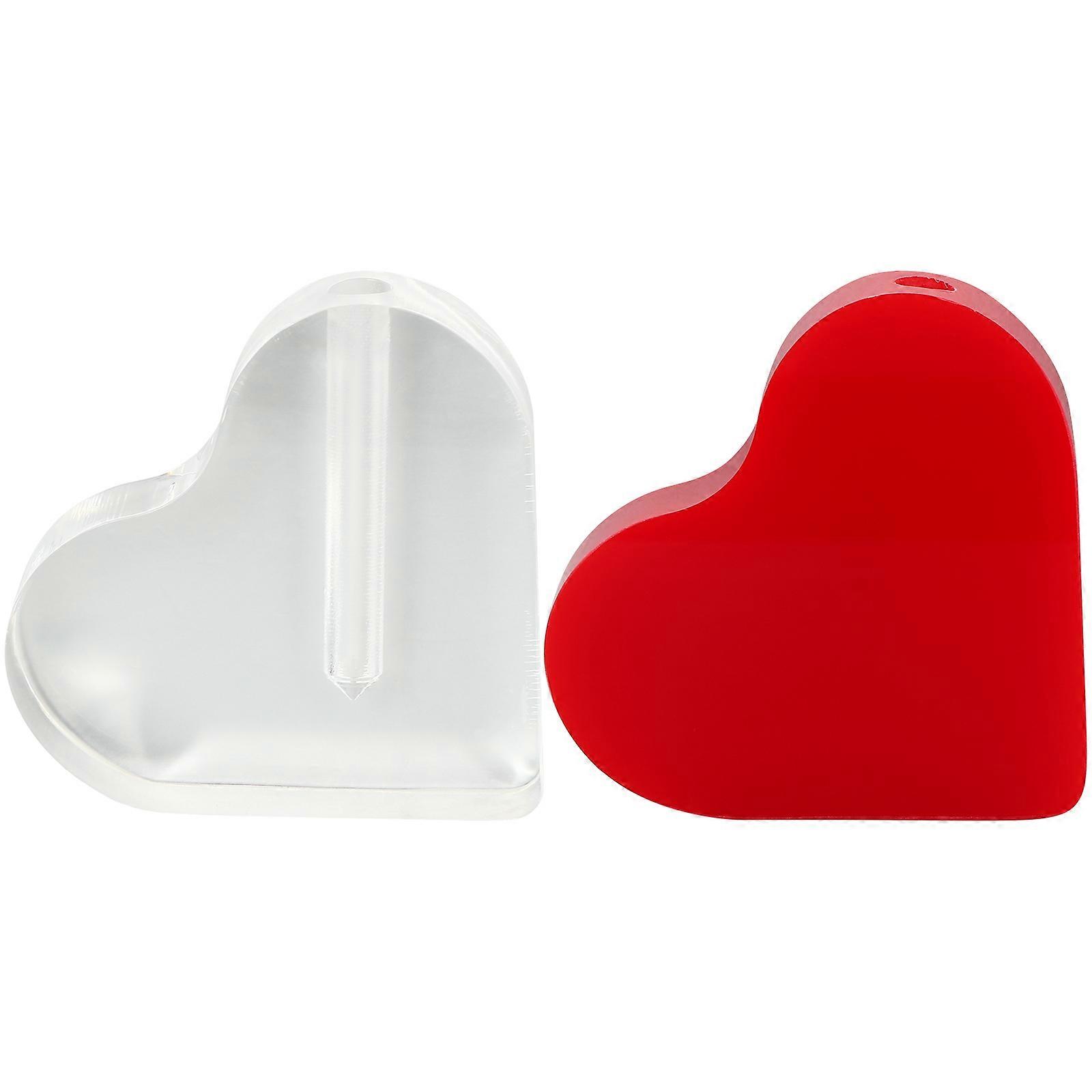 Heart Shaped Flower Arrangement Stand Acrylic Rose Display Stands Artistic Design 8x7.5cm 2Pcs