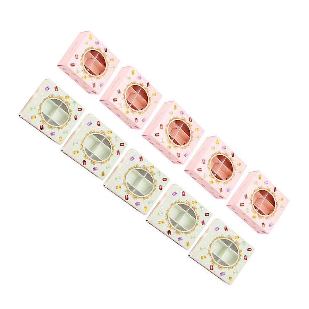 Small Bakery Boxes Macaron Storage Case Wedding Dessert Container 12x11x5.2cm Square Simple Design 10Pcs