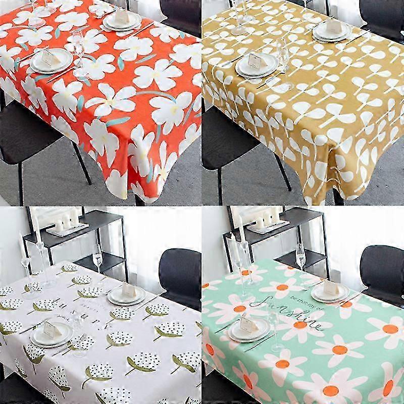 Floral Tablecloth Set - Waterproof, Customizable, Fresh Design for Coffee Tables