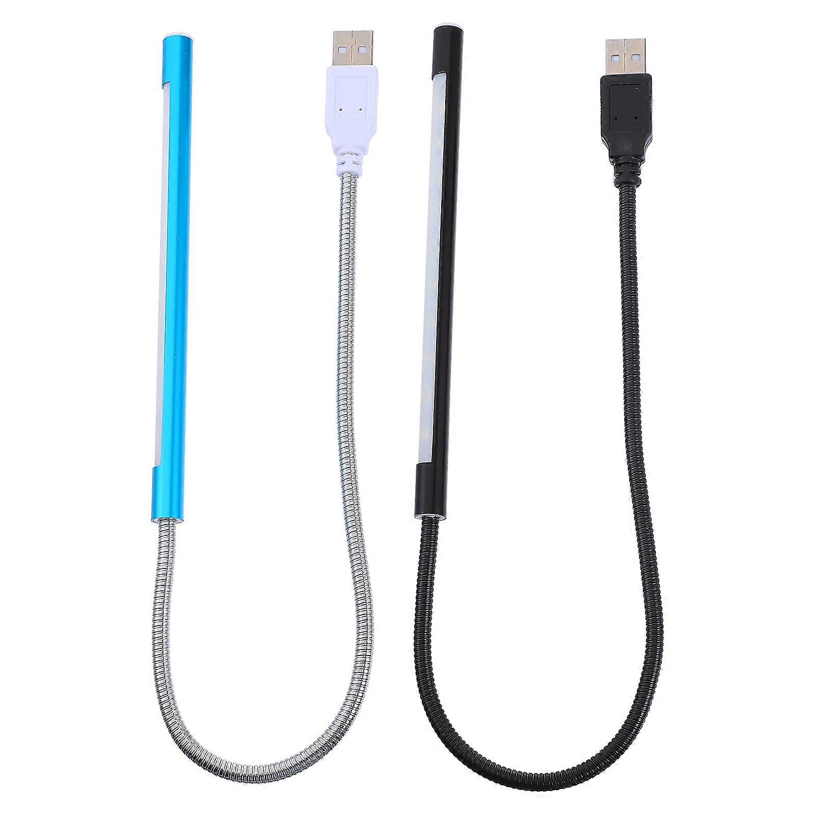 2pcs Dimmable USB LED Reading Lamp Touch Control Flexible Mini Bedside Light for Computer Camping Portable Compact Design