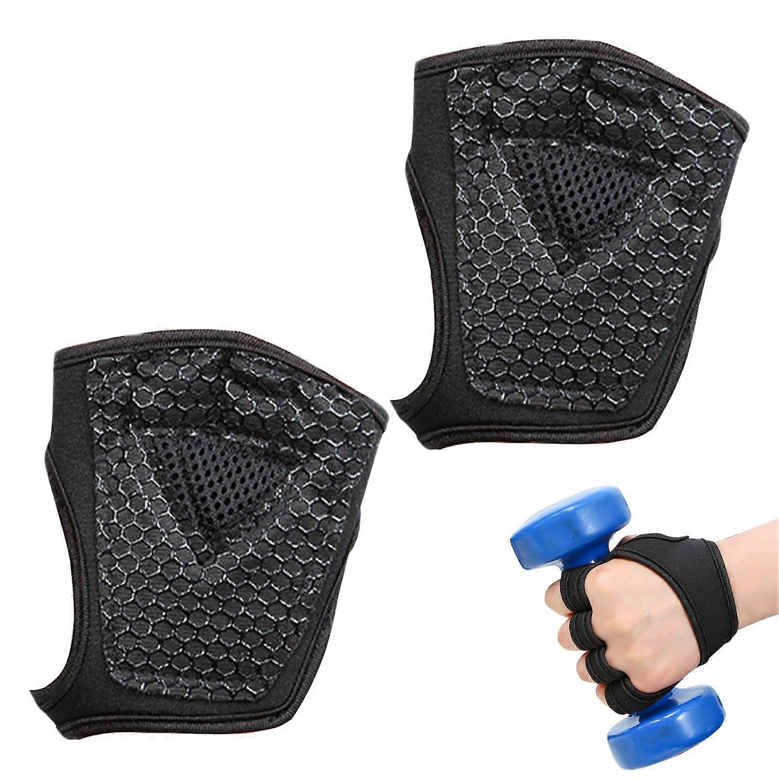 Women's Training Gloves with Padded Cushion, Breathable HalfFinger Design, Wrist Support, NonSlip Grip for PullUps, Yoga, and Workouts – Black (XL)