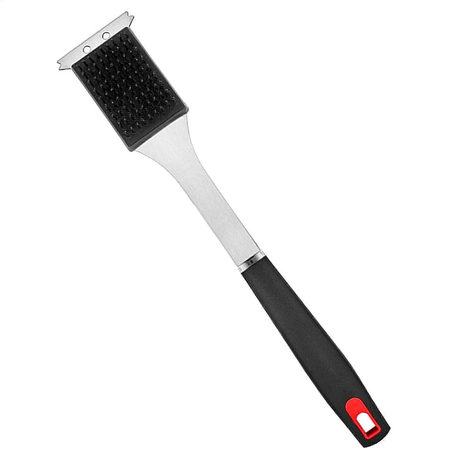 Grill Cleaner Brush and Scraper Set, Stainless Steel BBQ Accessories with Long Handle and No Scratch Basting Brush