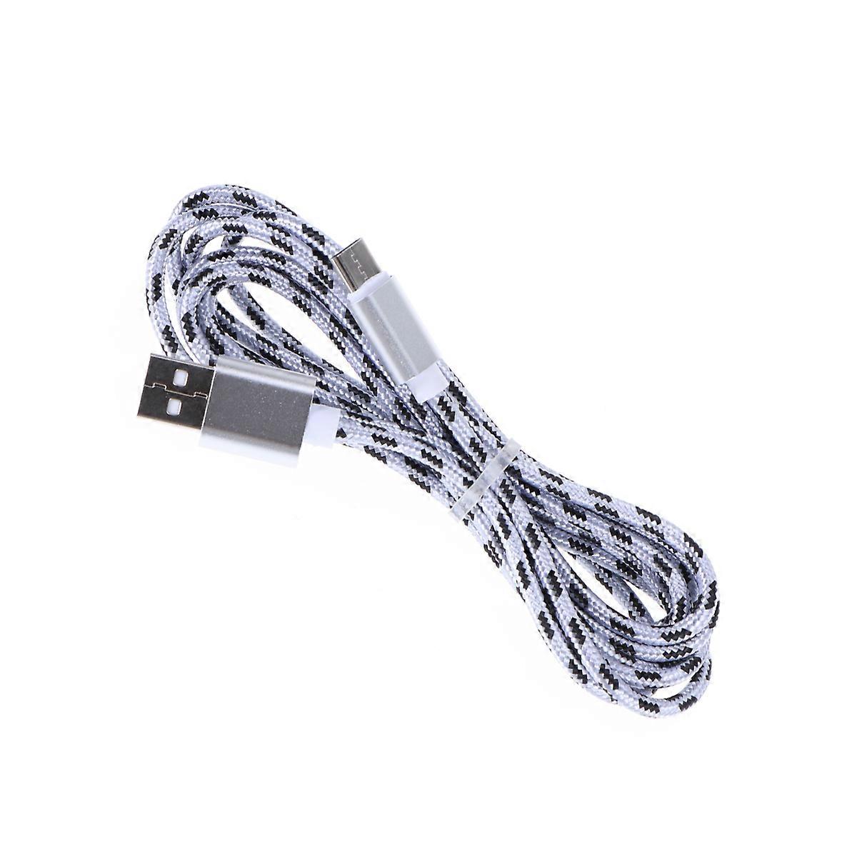 Mobile Phone Data Cable Type-C Fast Charging Cord 2m Silver Compatible Devices 1Pack