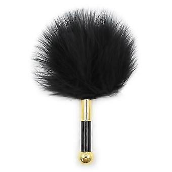 Feather Tickler with Short Handle, Soft and Comfortable, for Beginners and Lovers, Black