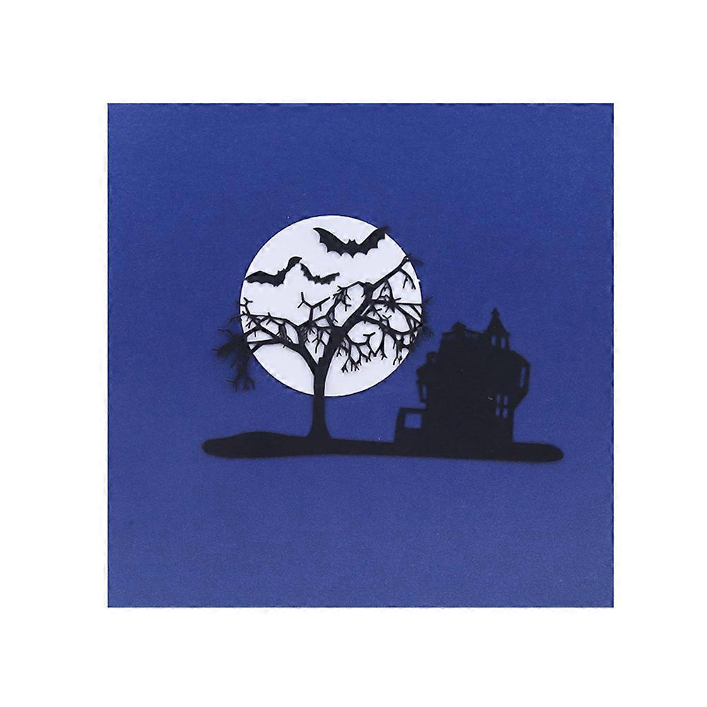 Halloween Greeting Creative 3D Up Bat Card for Kids Holiday Celebrations Square Pop-Up Design 1Set