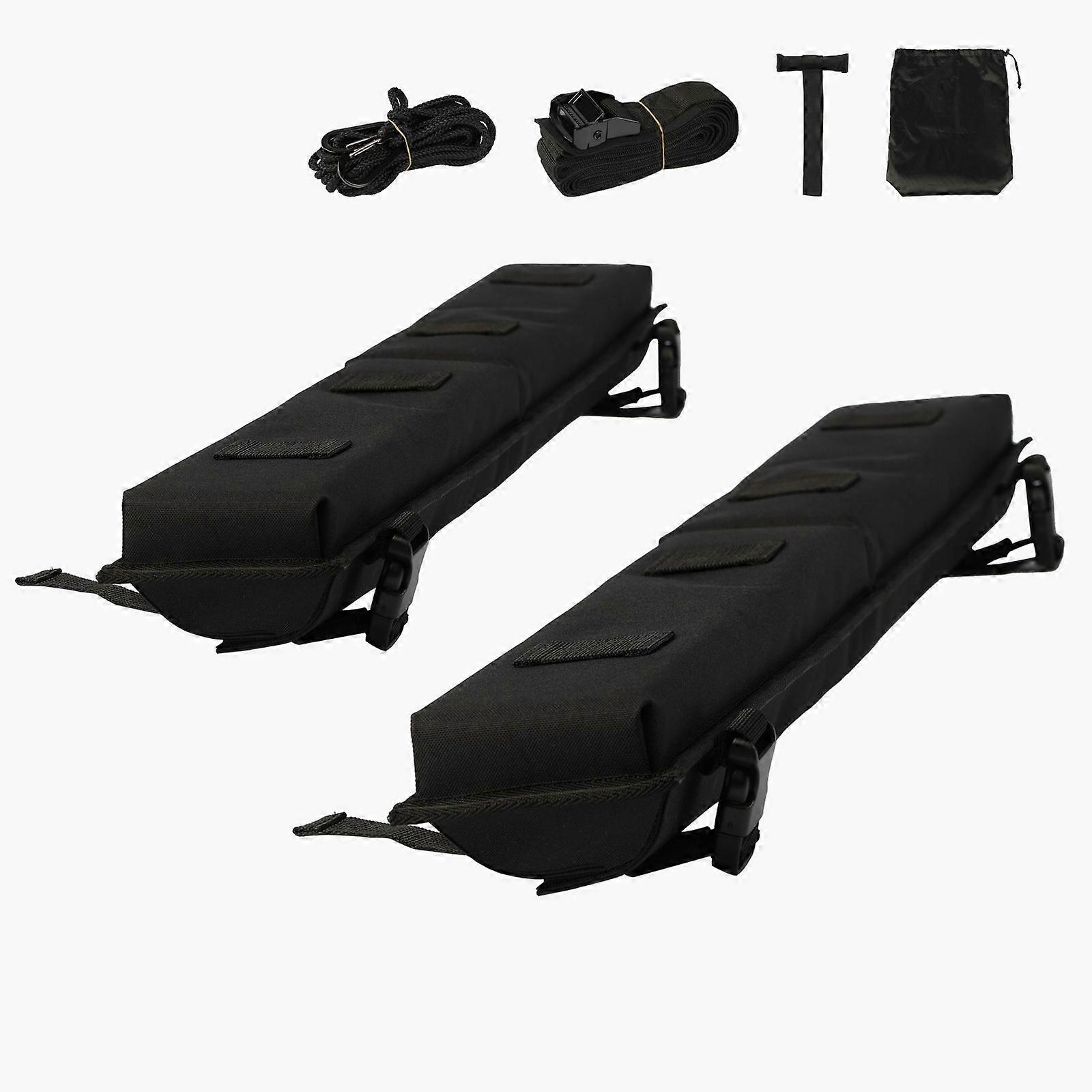 Soft Roof Rack Pads, 30" Car Roof Rack Pad, 176LBS Loading Luggage Kayak Carrier with 2 Tie Down Straps, 2 Quick Loop Straps & Storage Bag