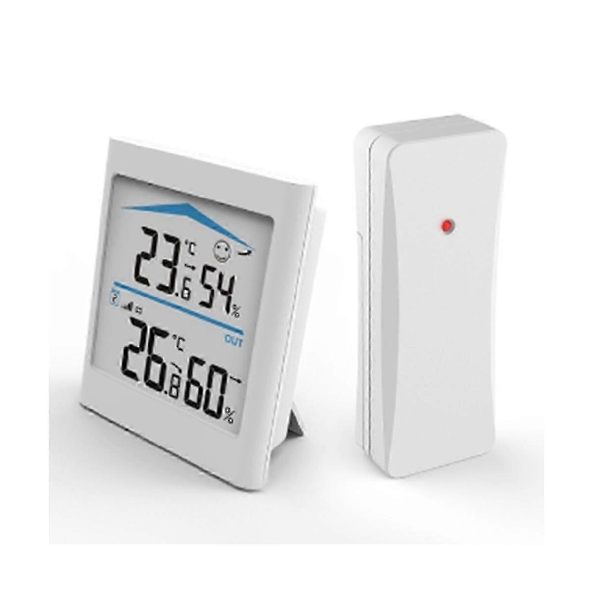 Wireless Remote Sensor Digital LCD Indoor Outdoor Hygrometer Thermometer Trend (White)