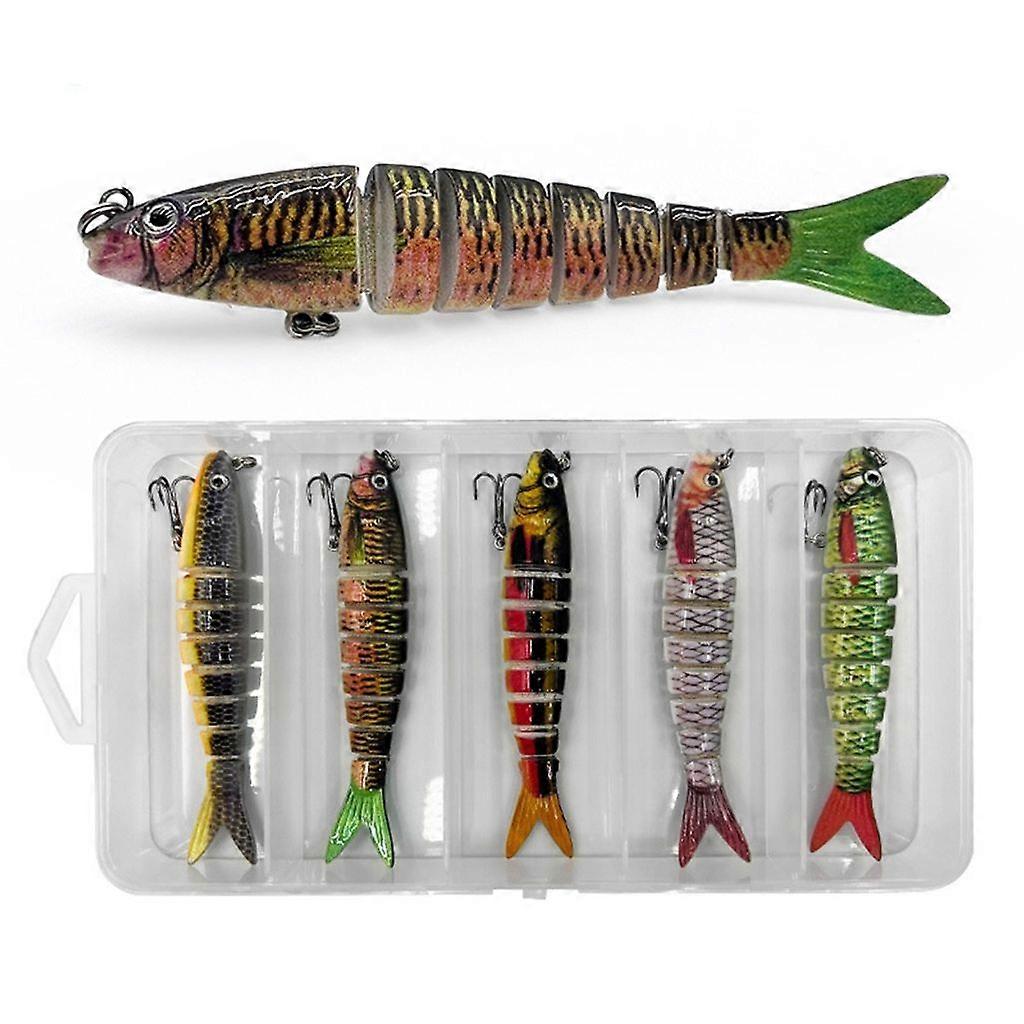 Fishing Baits Wobbler Muti-Section Jointed Casting Lures Treble Hooks Crankbait