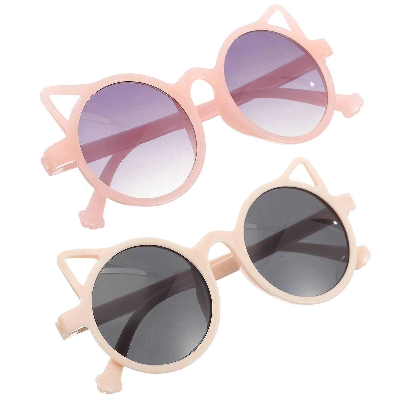 2 Pairs Cat Eye Sunglasses for Party Favors Durable Jelly Frames with UV Protection for Birthdays and Outdoor Activities