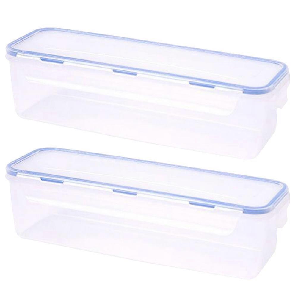 Pantry Food Storage Container Rectangular Freshness Preservation Sky-Blue 29.80X10.60X8.30CM 2Pcs