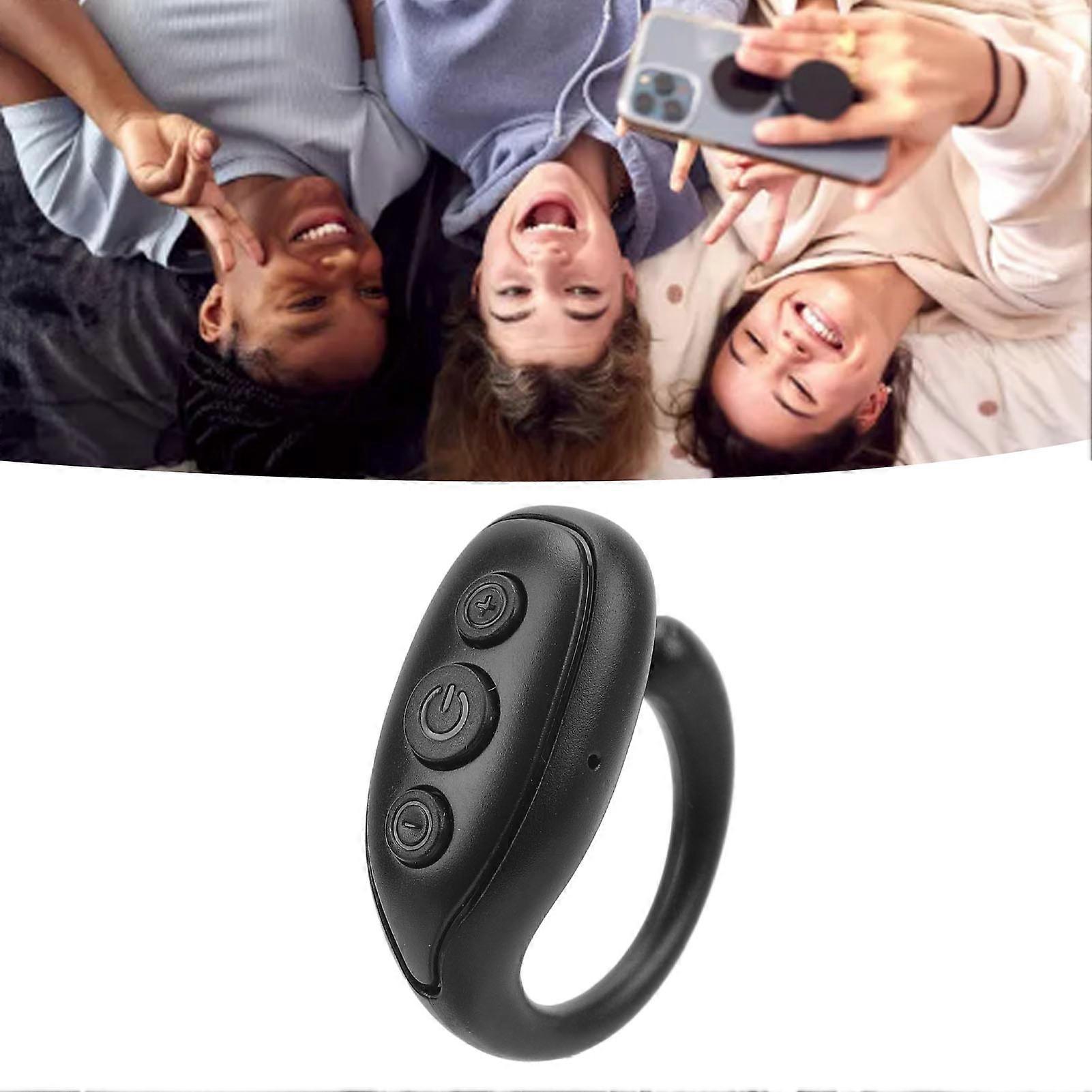 Remote Control Page Turner Mobile Phone Ring Remote Control Phone Novel Watch TV Turn Page Click Like Selfie Device JX 03 Black