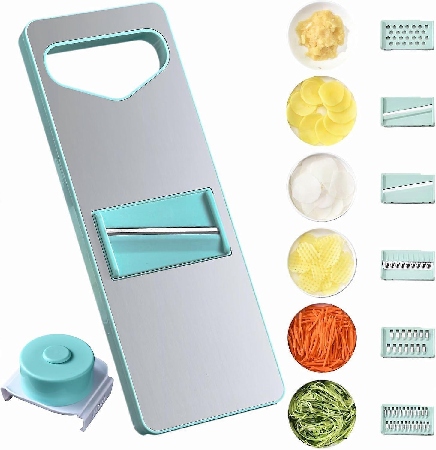ZENGO 6 in 1 Multi Functional Kitchen Gadget for Slicing and Julienne, Durable Stainless Steel Surface and Blades