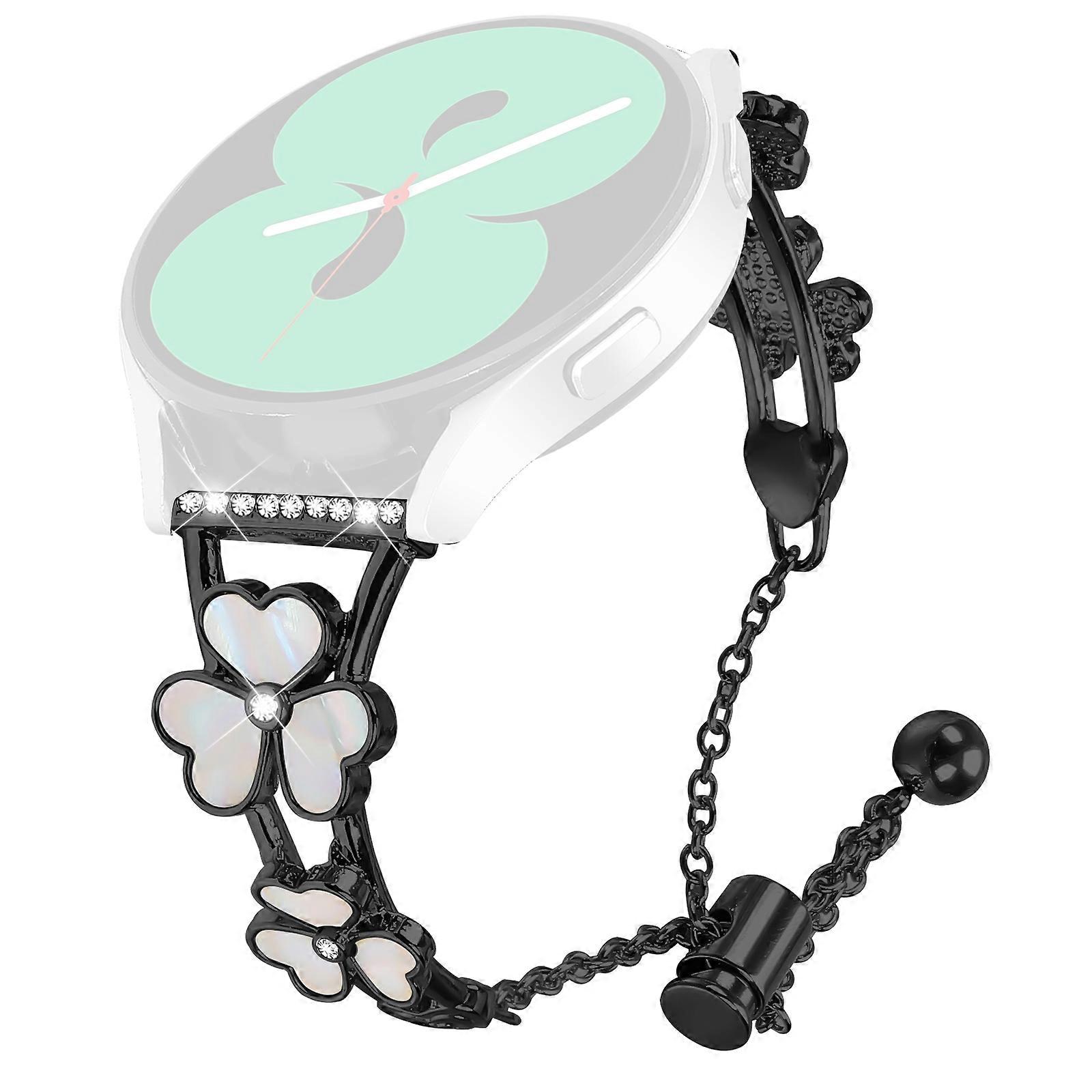 עבור Huami Amazfit GTS 4 מיני רצועת שעון תלתן לב תלתן תפאורה רצועת מתכת סגסוגת אבץ שחורה