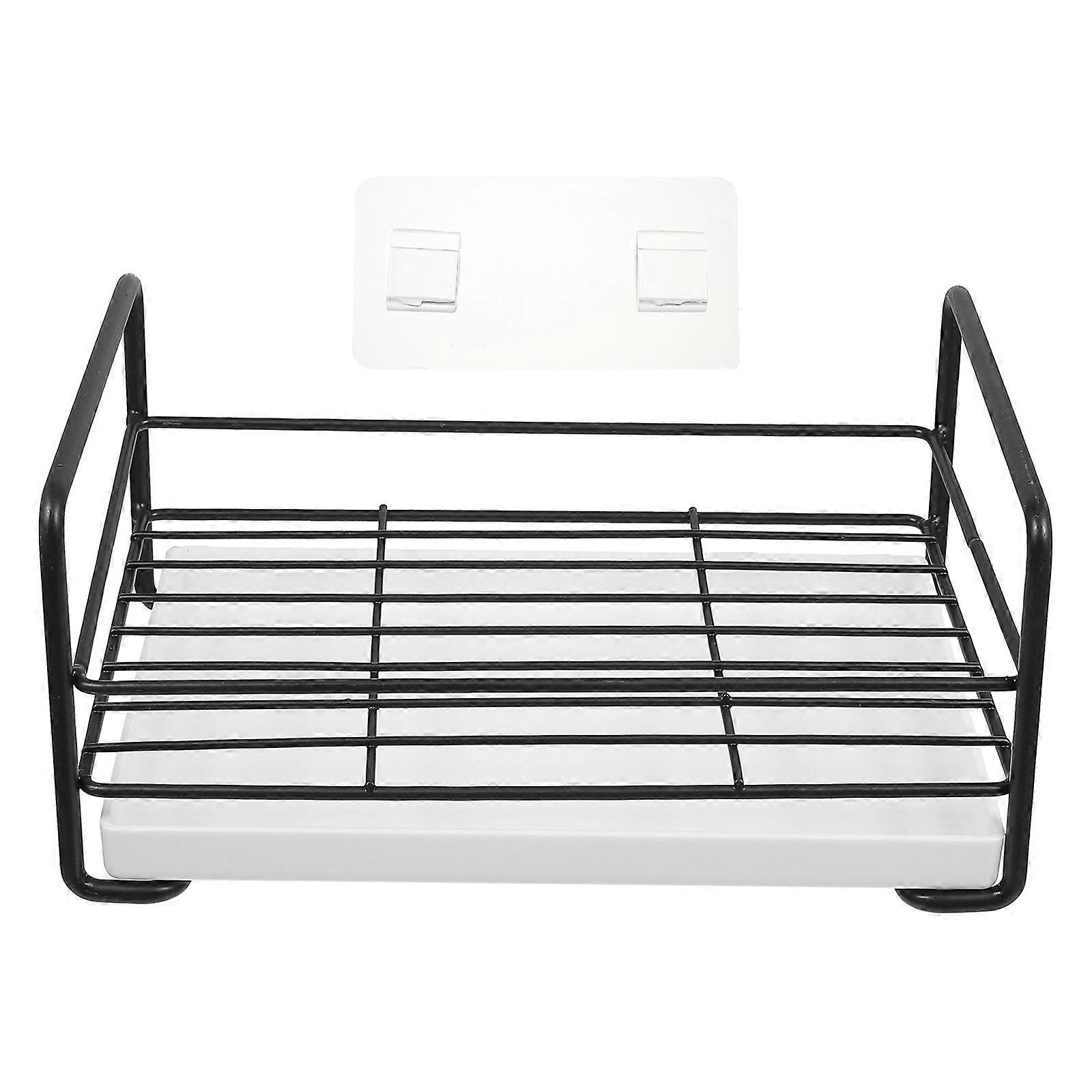 Multi Purpose Sink Rack Kitchen Sponge Holder Stable Placement Removable Drain Pan 21.5x14.5x9.5cm 1Pcs