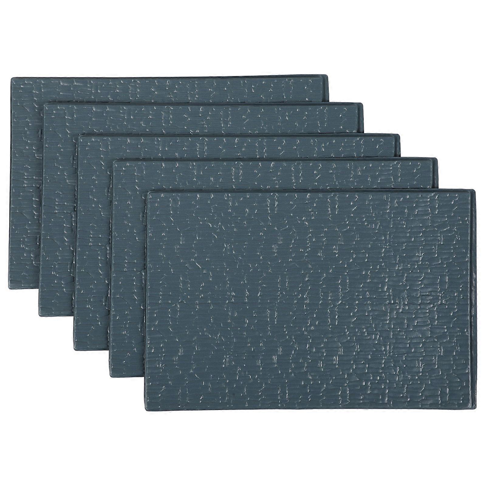 Miniature Design Dollhouse Roof Tiles Sand Table Scene Scenery Dark Blue Scale 1:50 PVC 5Pcs