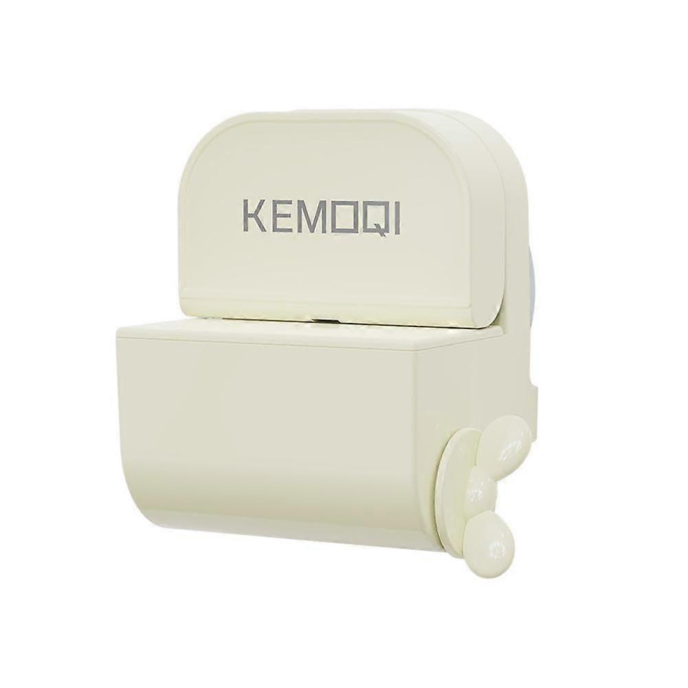 Toothpaste dispenser with suction cup, wallmounted, toothpaste squeezer, yellow, 1 piece
