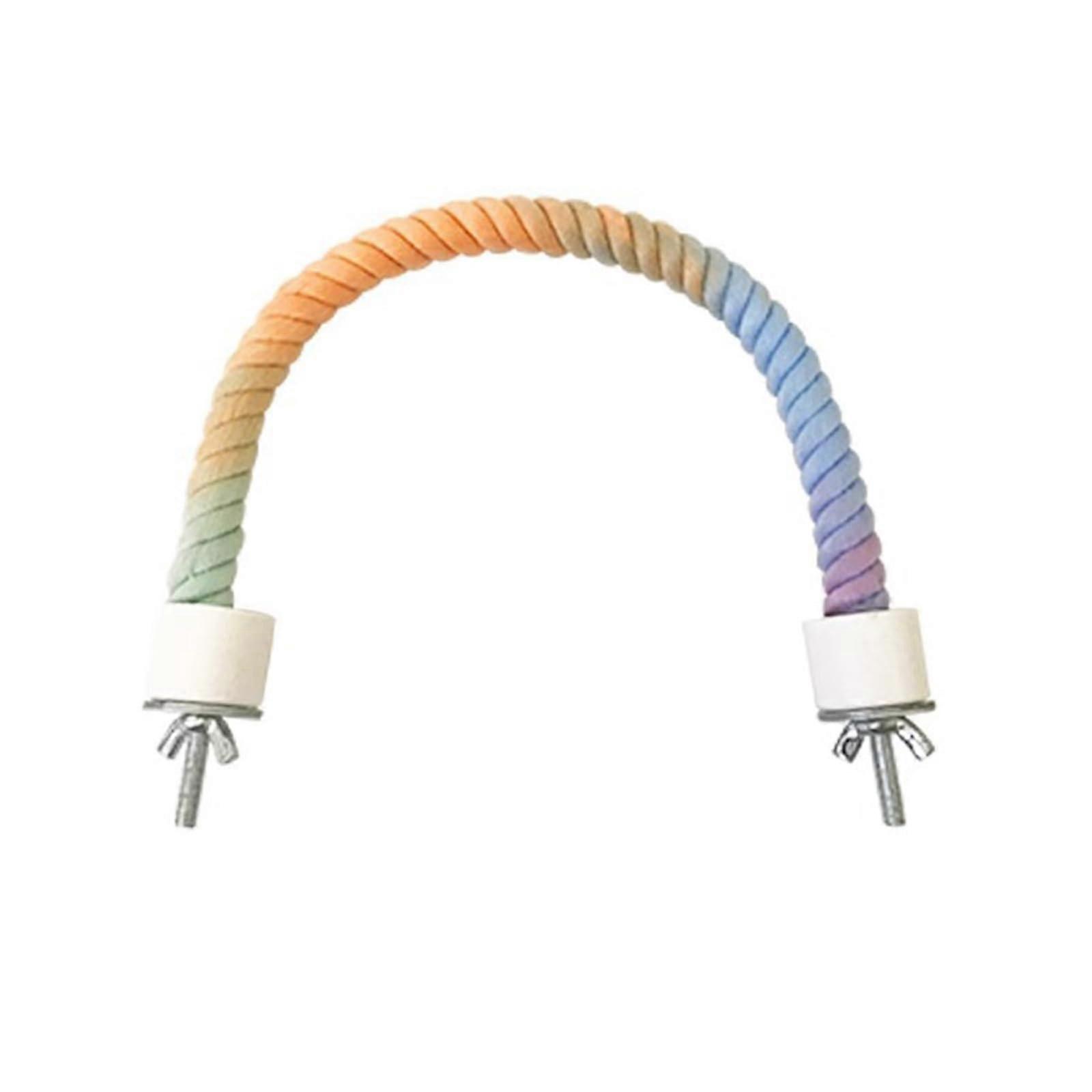Gradients Bird Perch Rope, Multicolor, Bendable, Climbing Rope, Toy for Cockatiels, Parakeets, and Small Pets Small