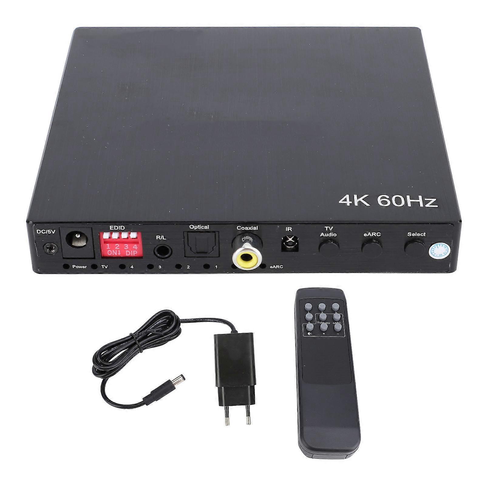 4K eARC HD Multimedia Interface Bi-Directional Switch 4x1 with Remote and EDID Support