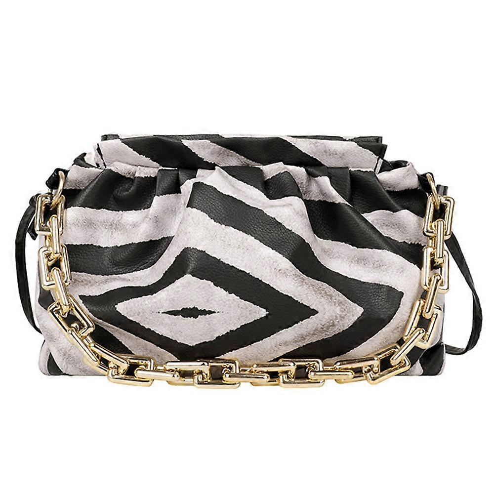 Leisure Shoulder Crossbody Bag Black Chain Bag Rectangular Shape For Shopping 1Pc