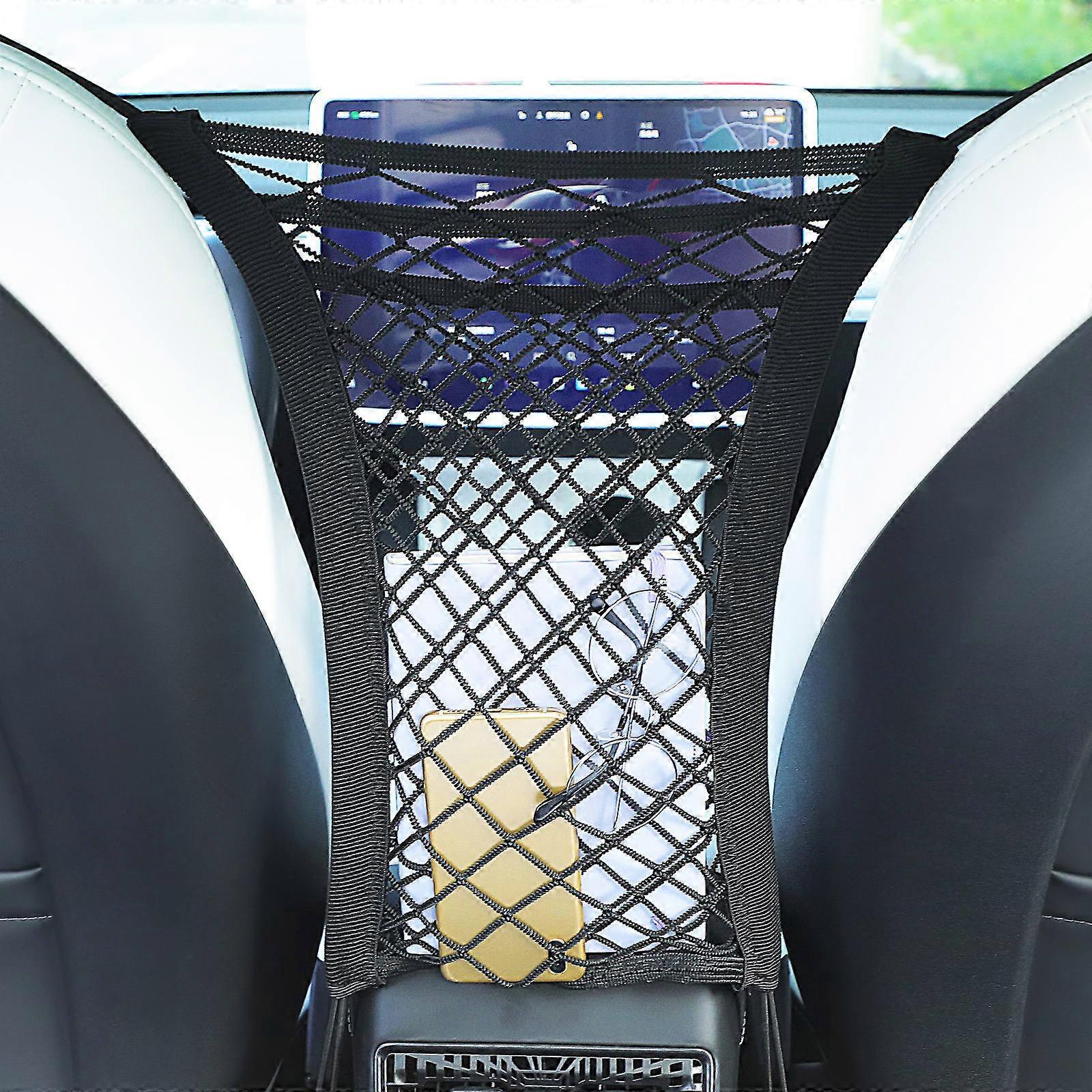 Car Dividers For Between Seat Organizer Multi Functional Car Net Pocket Black Rectangular 30 00X23 00X1 00CM 1Set