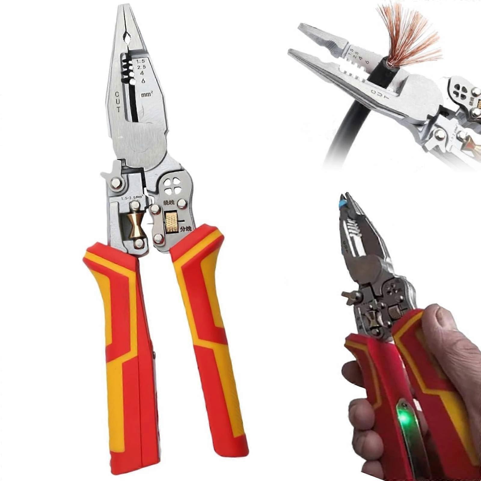 Wire Stripper with Current Measurement, 9 in 1 Multifunction Tool for Crimping