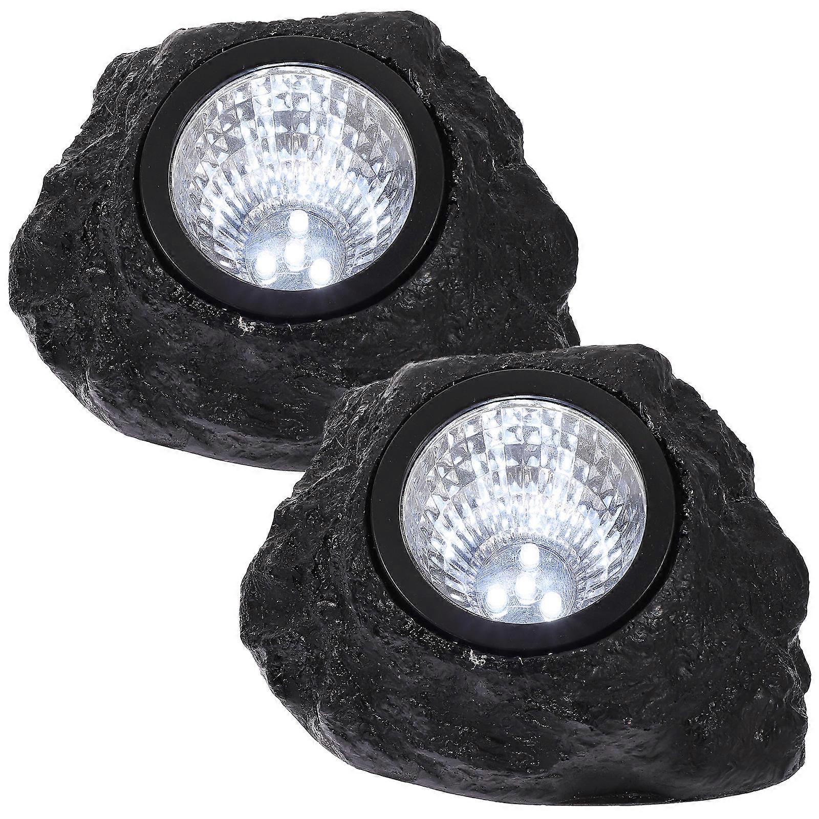 Solar Flood Lights For Yard Led Simulation Outdoor Courtyard Lighting Abs Material 2Pcs