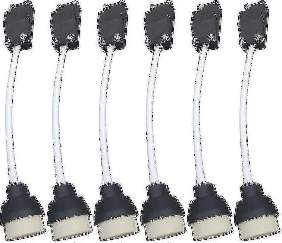 6-Pack GU10 Ceramic Lamp Holder with Terminal Block  Cable, Bulb Socket Adapter for LED Halogen