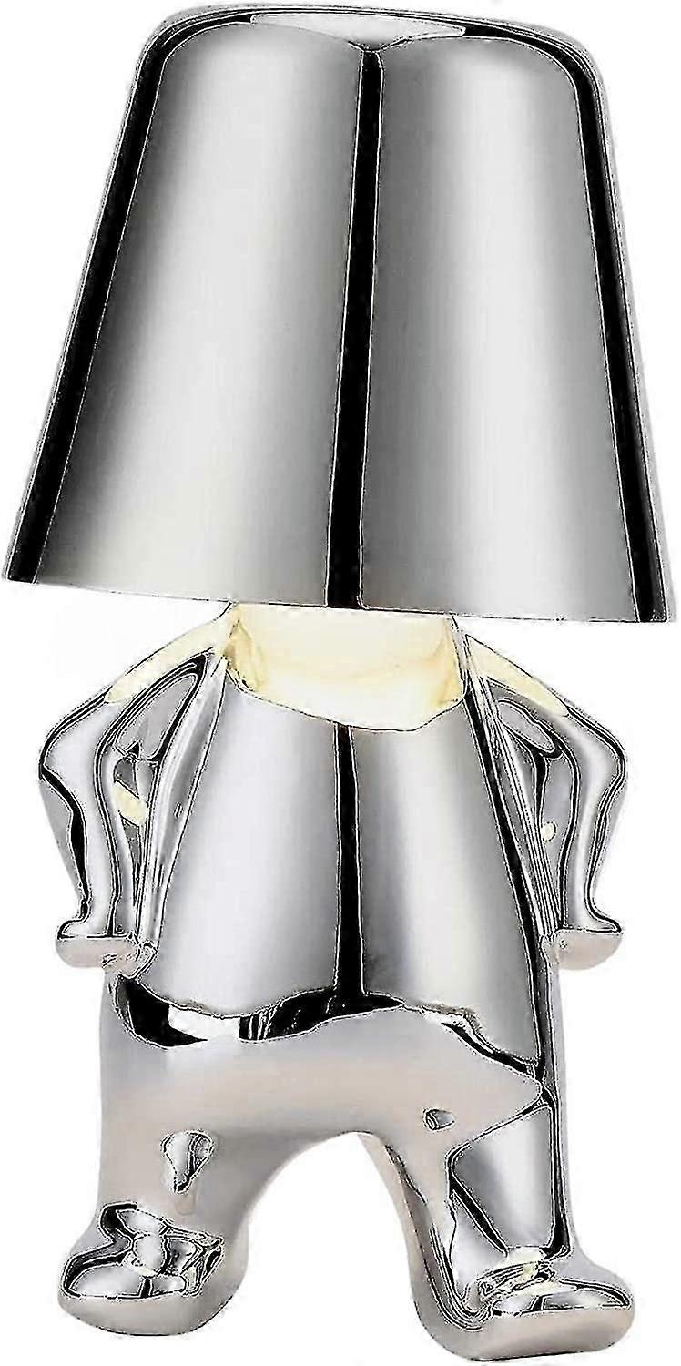 Thinker Lampe, Touch Control Table Lamp, Creative Little Gold Man Thinker Statue Led bordlampe, dekorasjon gave