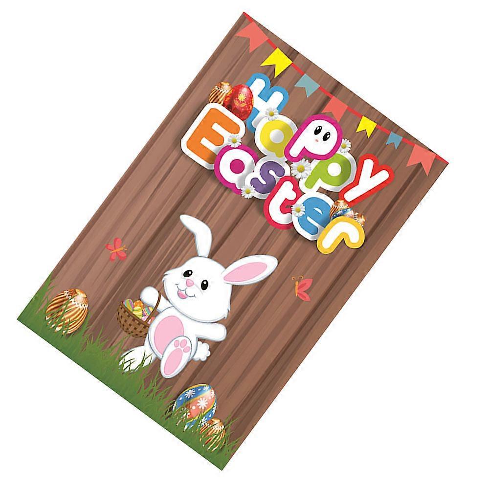 Bunny Yard Flag Garden Decoration Rectangular Shape Polyester Material 1Pcs