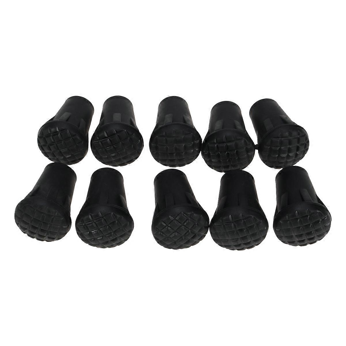 Trekking Pole Tip Protectors with Durable Plastic Foot Cover for Protection 40pcs Black Portable Practical