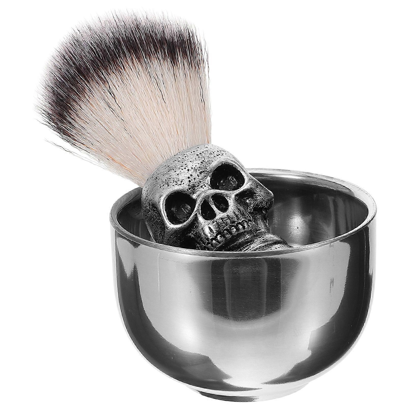 Beard Shaving Tool Shaving Brush Kit For Men Massage Function Silver Color 1Set