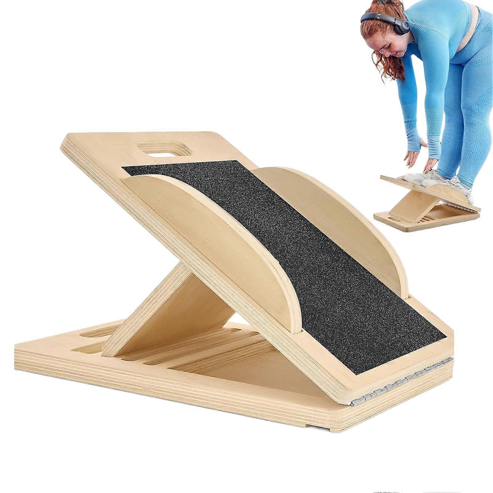 Wadenstrecker Wooden Balance Board Wadenstretcher Adjustable Balance Fitness for Ankle and Office