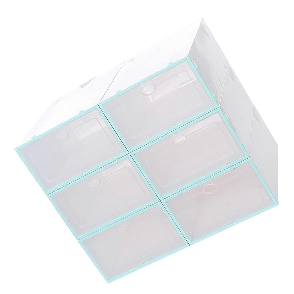 Blue Stackable Shoe Boxes for Storage Made of PP Material Ideal for Organizing Small Spaces 6 Pieces